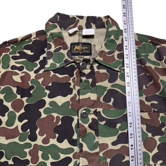 Vintage K Mart Duck Camo Camouflage Button Field Jacket Mens Large 60s 70s - Picture 5 of 6